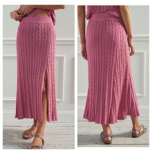 Anthropologie Angeline Sweater Midi Skirt by Current Air -Rose-Size S